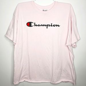 21) CHAMPION Logo Blush Pink Sz 2XL